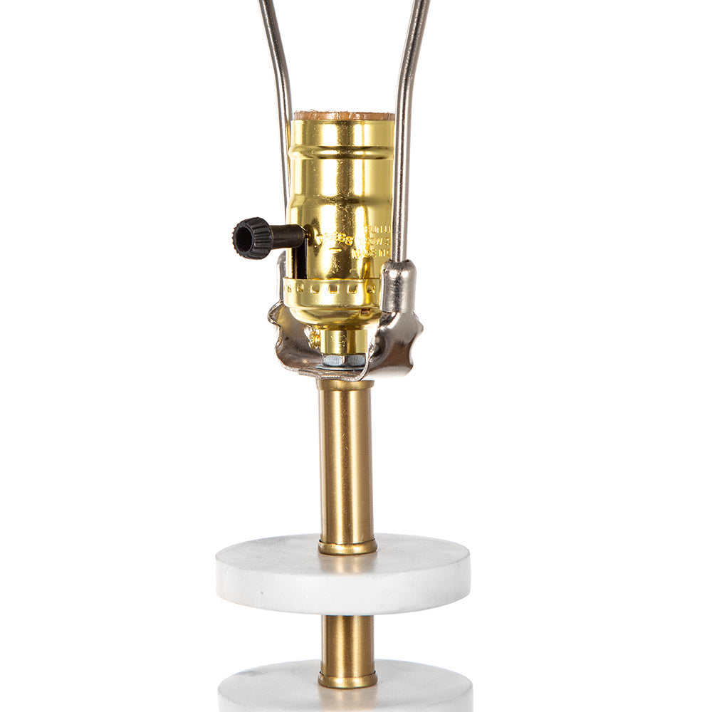 White Marble & Brass Farmhouse Table Lamp