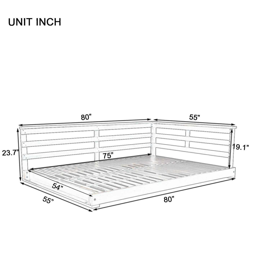 Full-Size Acacia Wood Farmhouse Porch Swing Bed