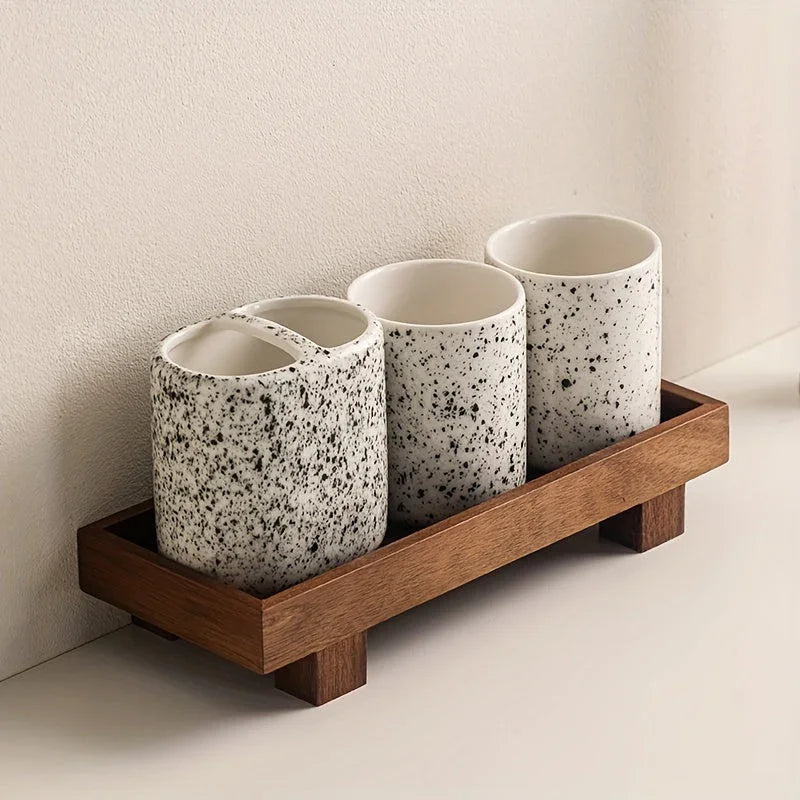 Rustic Acacia Wood Bathroom Vanity Tray