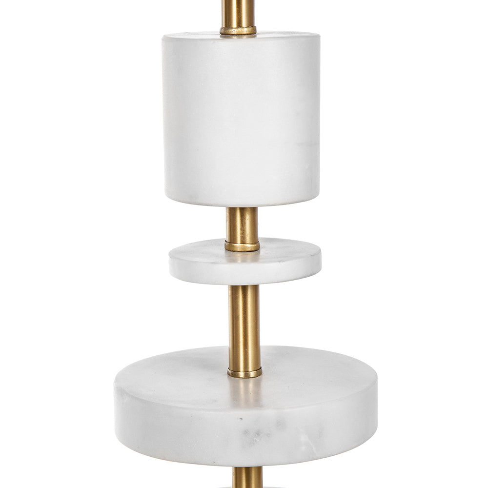 White Marble & Brass Farmhouse Table Lamp