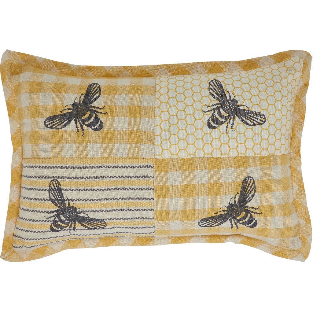 Patchwork Bee Farmhouse Lumbar Pillow