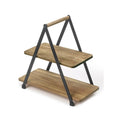 2-Tier Acacia Wood Serving Stand