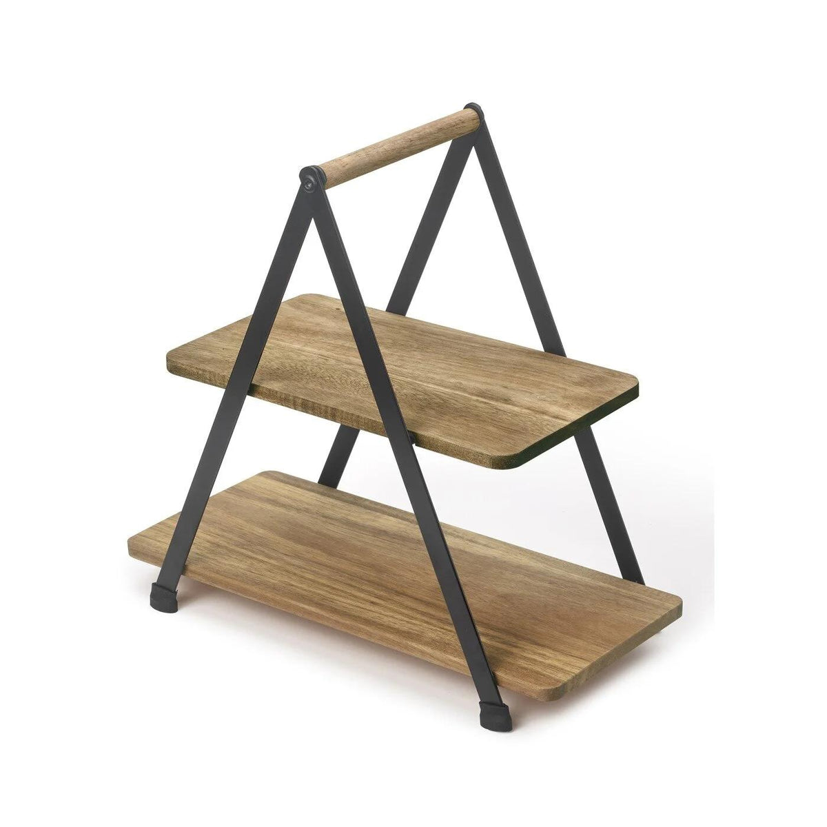 2-Tier Acacia Wood Serving Stand