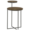 Round Mango Wood Farmhouse Side Table