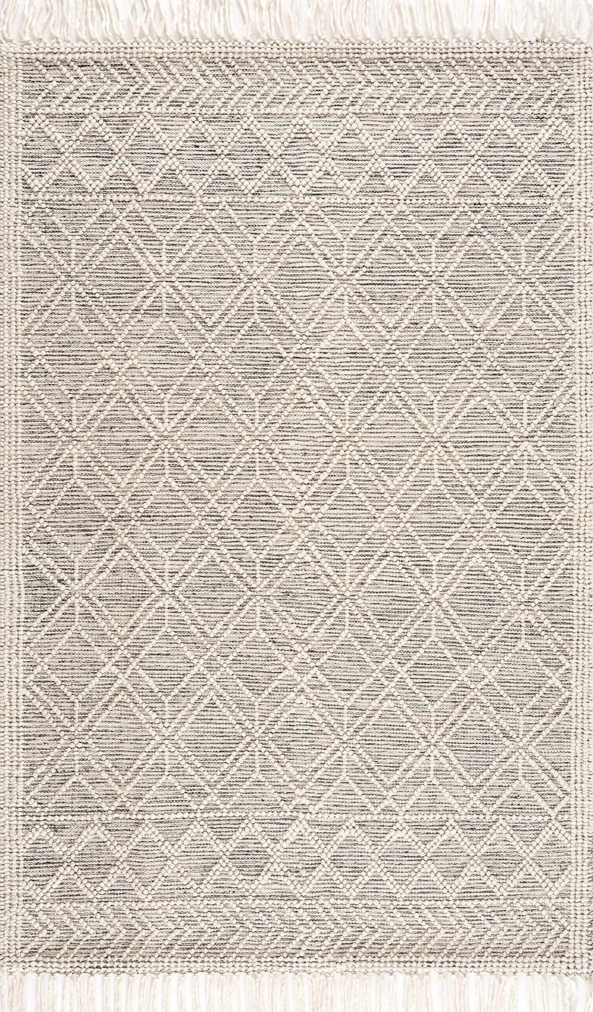 Ramsbury Ivory Wool Farmhouse Area Rug