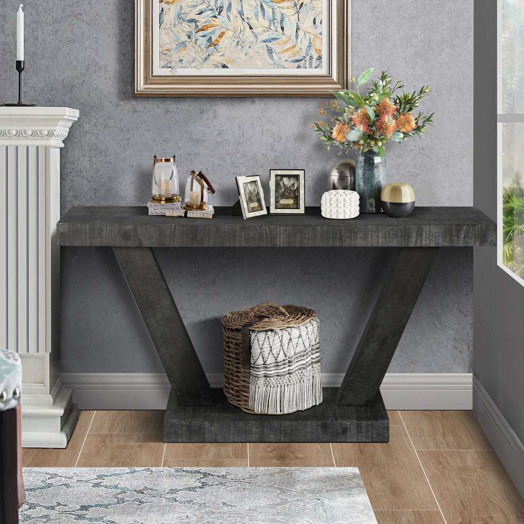 Vintage Distressed Farmhouse Entryway Bench