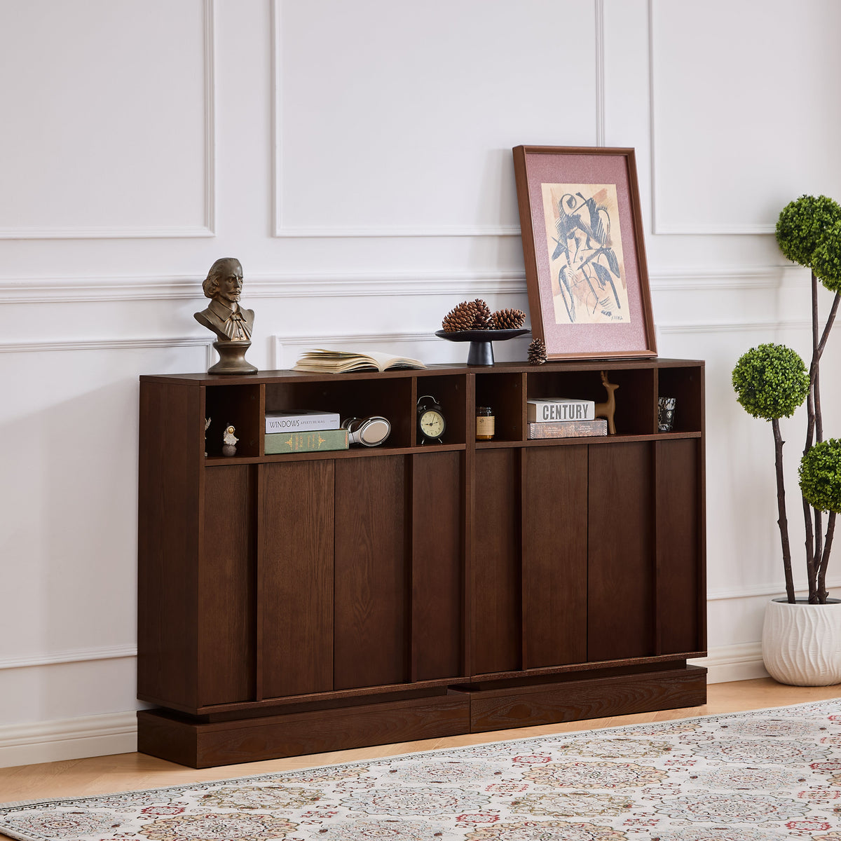 Fluted Farmhouse Sideboard & Buffet Cabinet