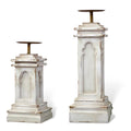 Distressed White Farmhouse Pillar Candle Holder