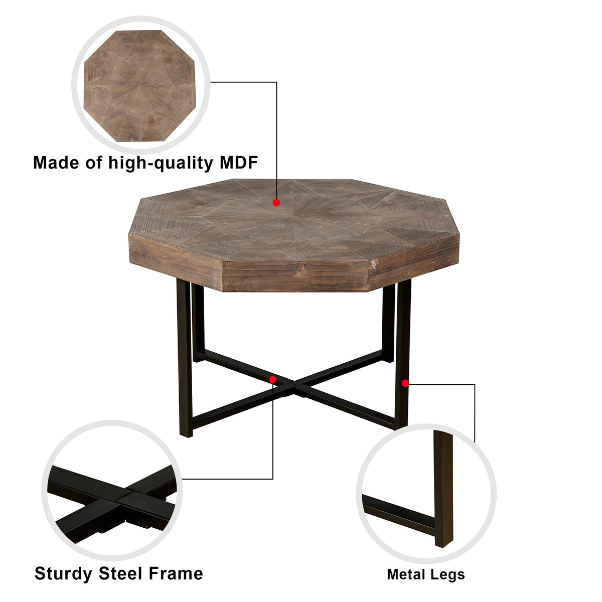 Vintage Patchwork Farmhouse Coffee Table
