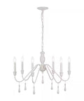 Distressed White Beaded Cottage Farmhouse Chandelier