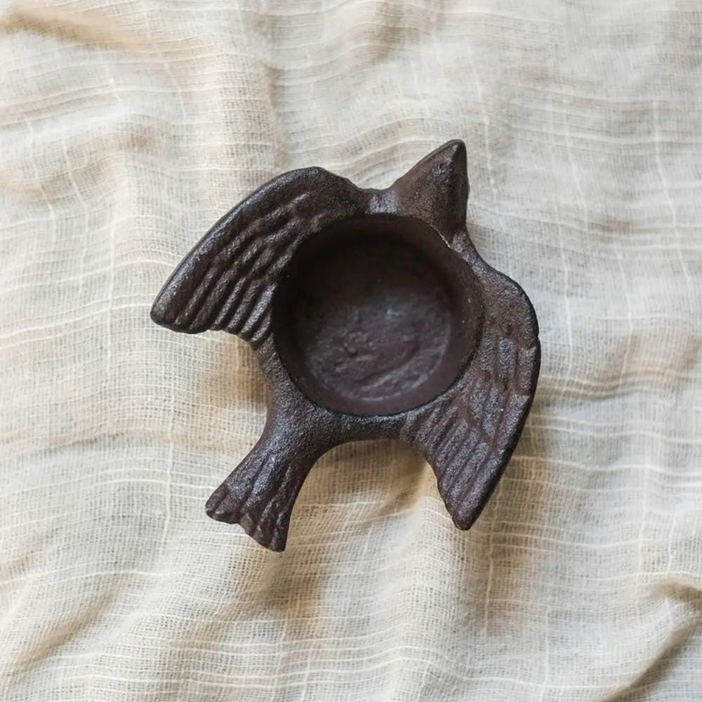 Rustic Iron Bird Farmhouse Tea Light Holder