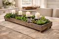 Reclaimed Pine Farmhouse Four-Candle Centerpiece