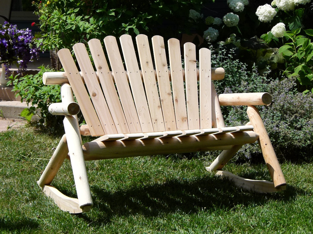 Rustic Cedar Farmhouse Outdoor Rocking Bench