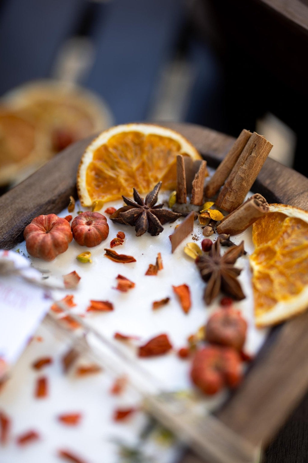 Rustic Wooden Pumpkin Dough Bowl Candle