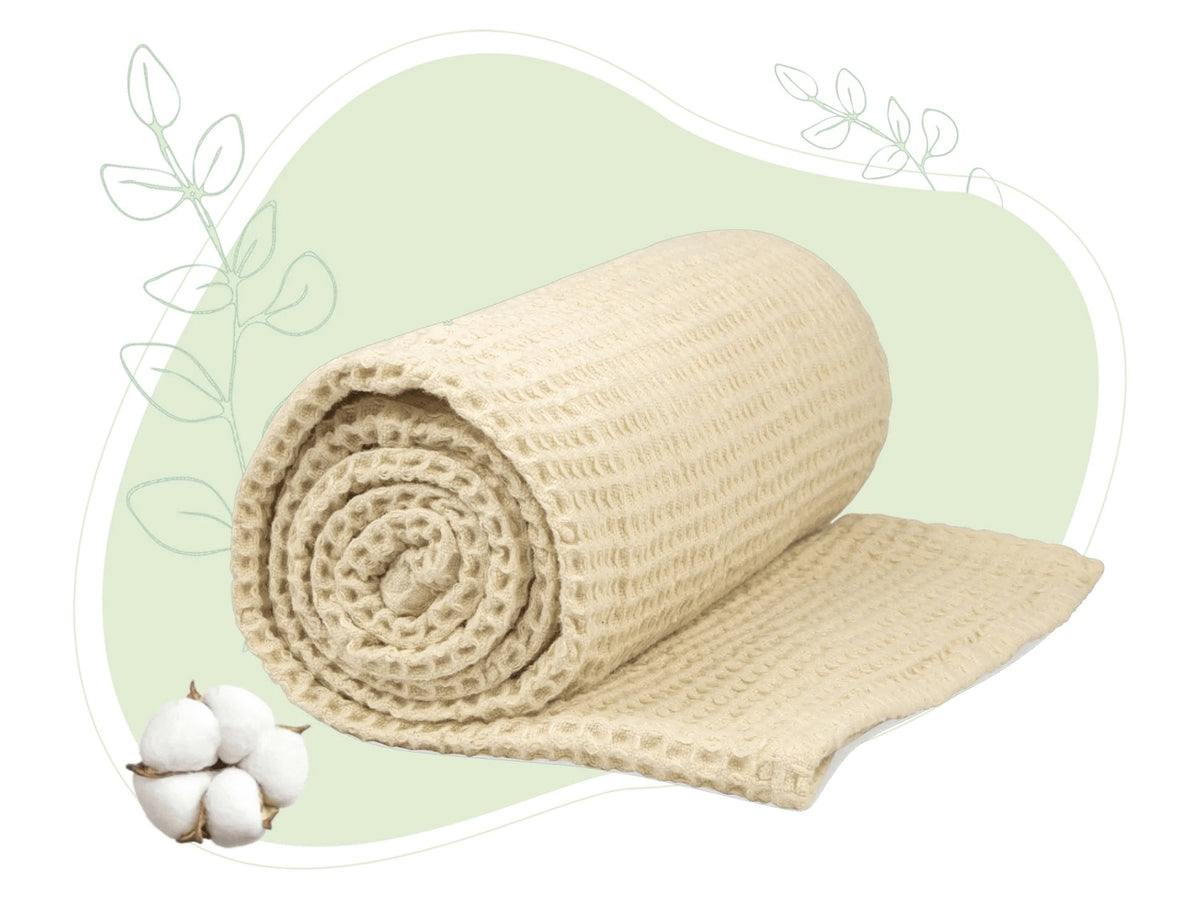 Cotton Waffle-Weave Farmhouse Throw Blanket