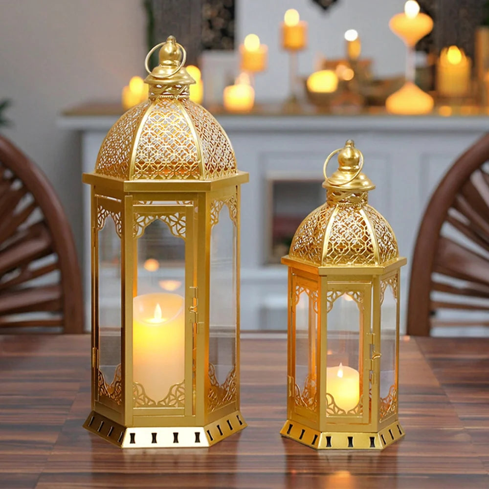 Vintage Farmhouse Metal Lanterns – Set of 2