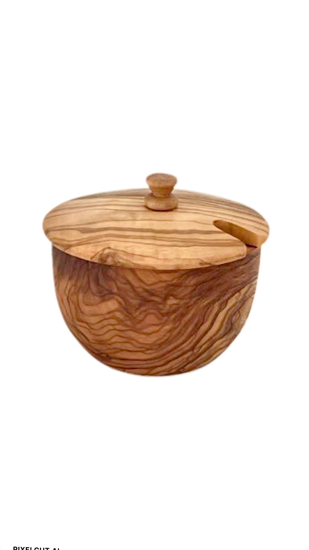 Hand-Carved Olive Wood Farmhouse Spice Canister