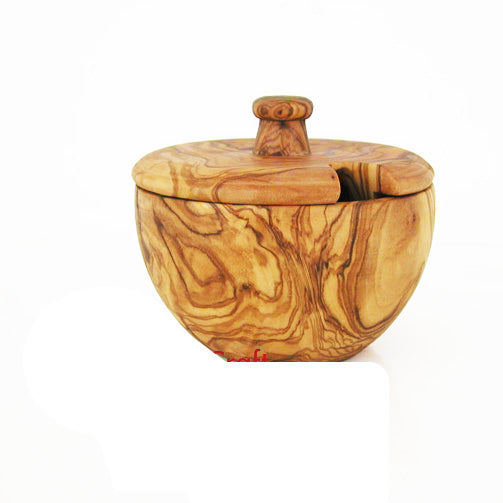 Hand-Carved Olive Wood Farmhouse Spice Canister