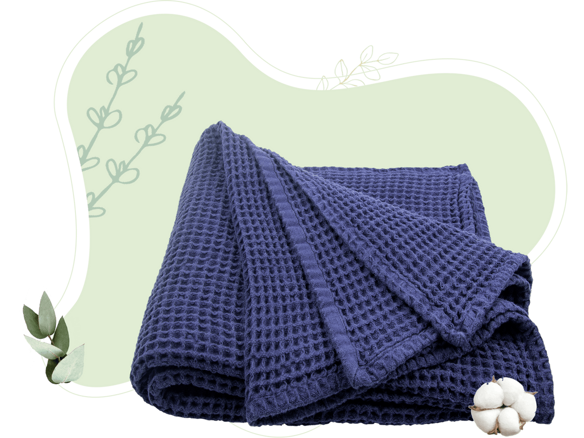 Cotton Waffle-Weave Farmhouse Throw Blanket