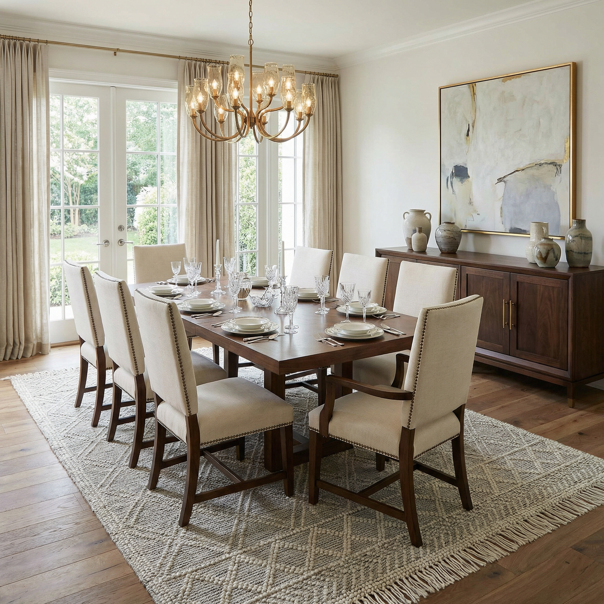 Ramsbury Ivory Wool Farmhouse Area Rug