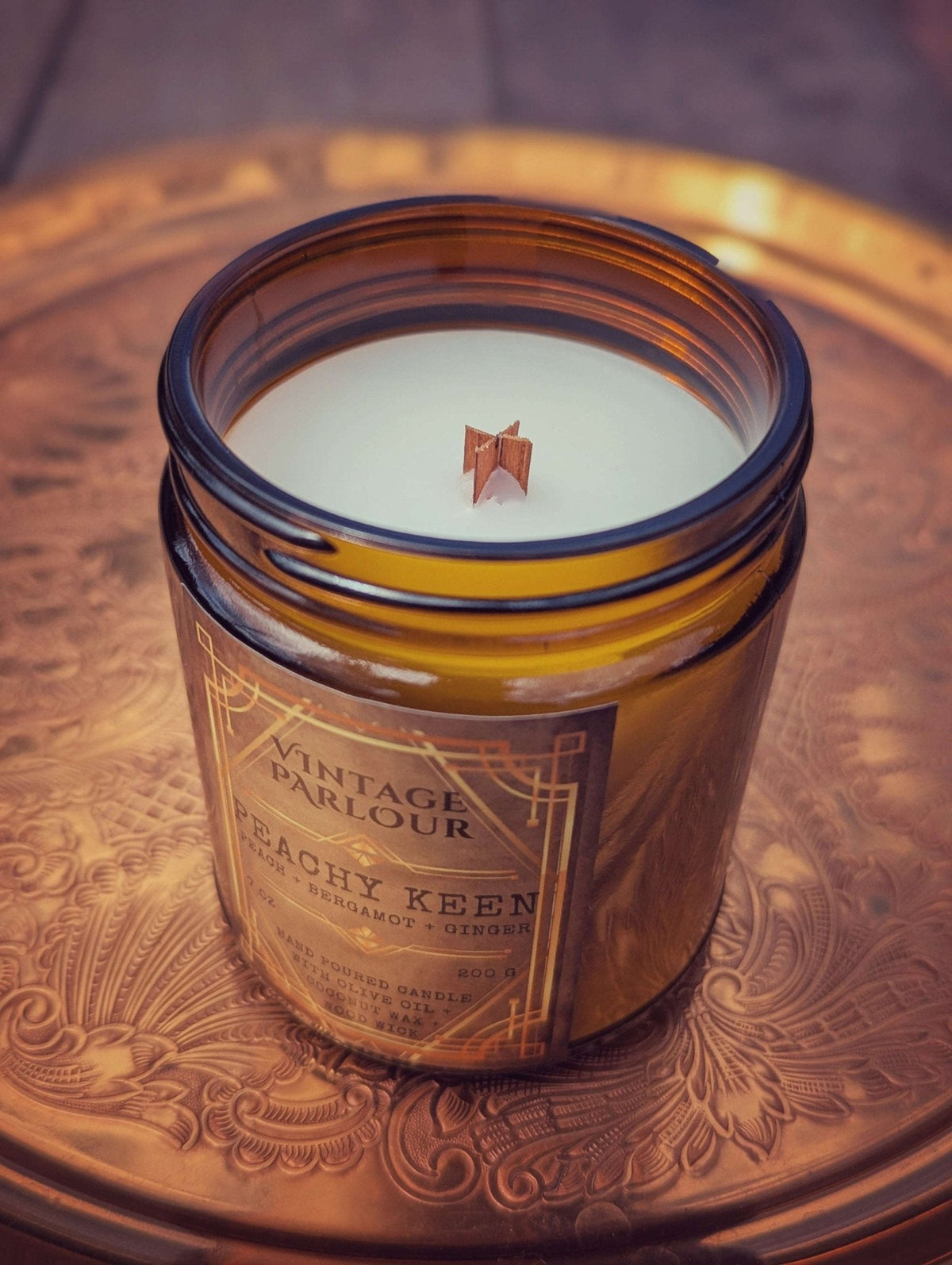 Vintage Wooden Wick Scented Candle