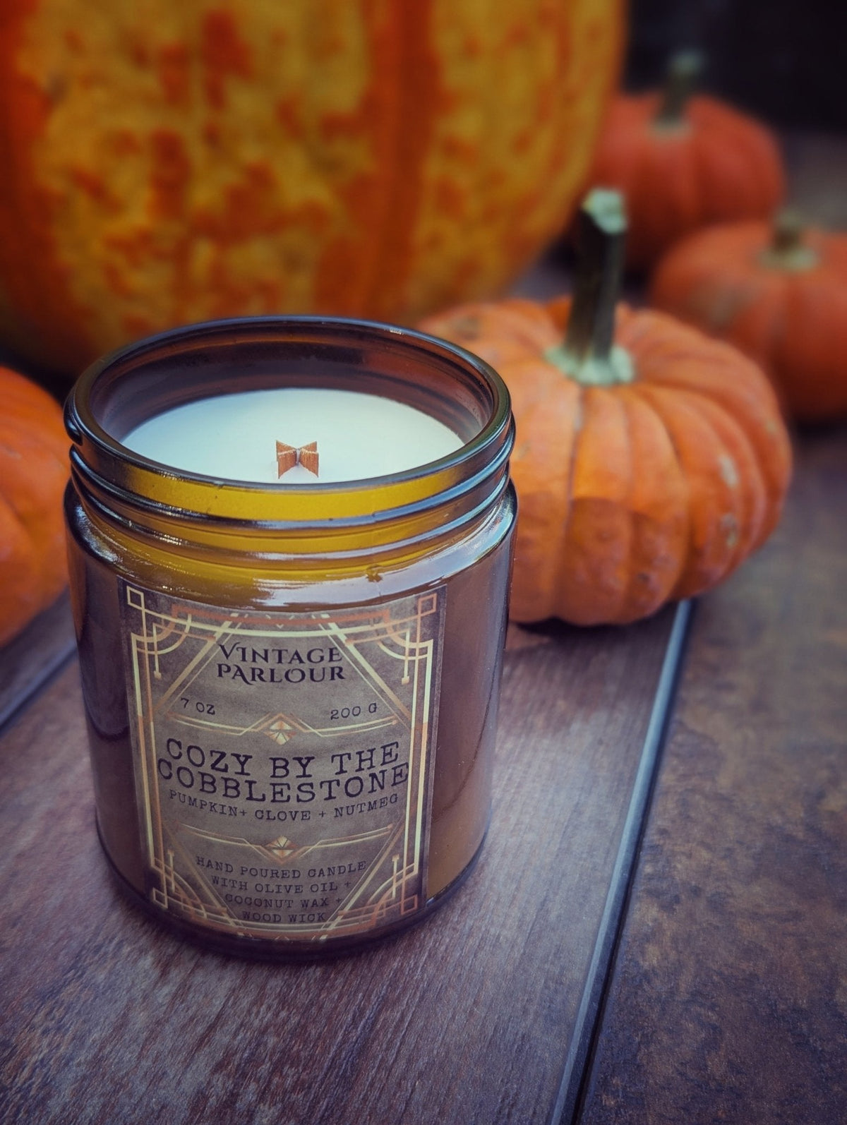 Vintage Wooden Wick Scented Candle