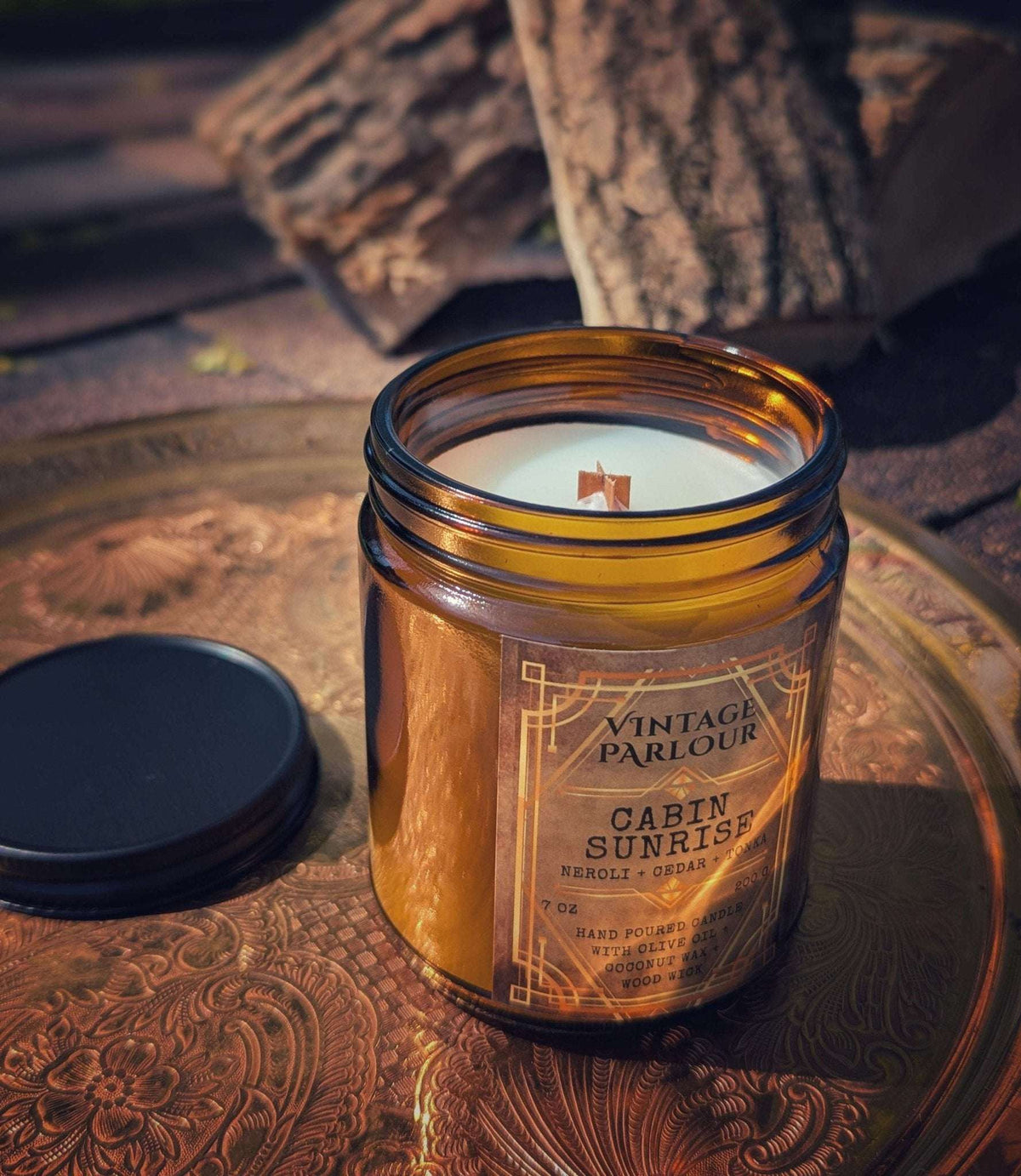 Vintage Wooden Wick Scented Candle