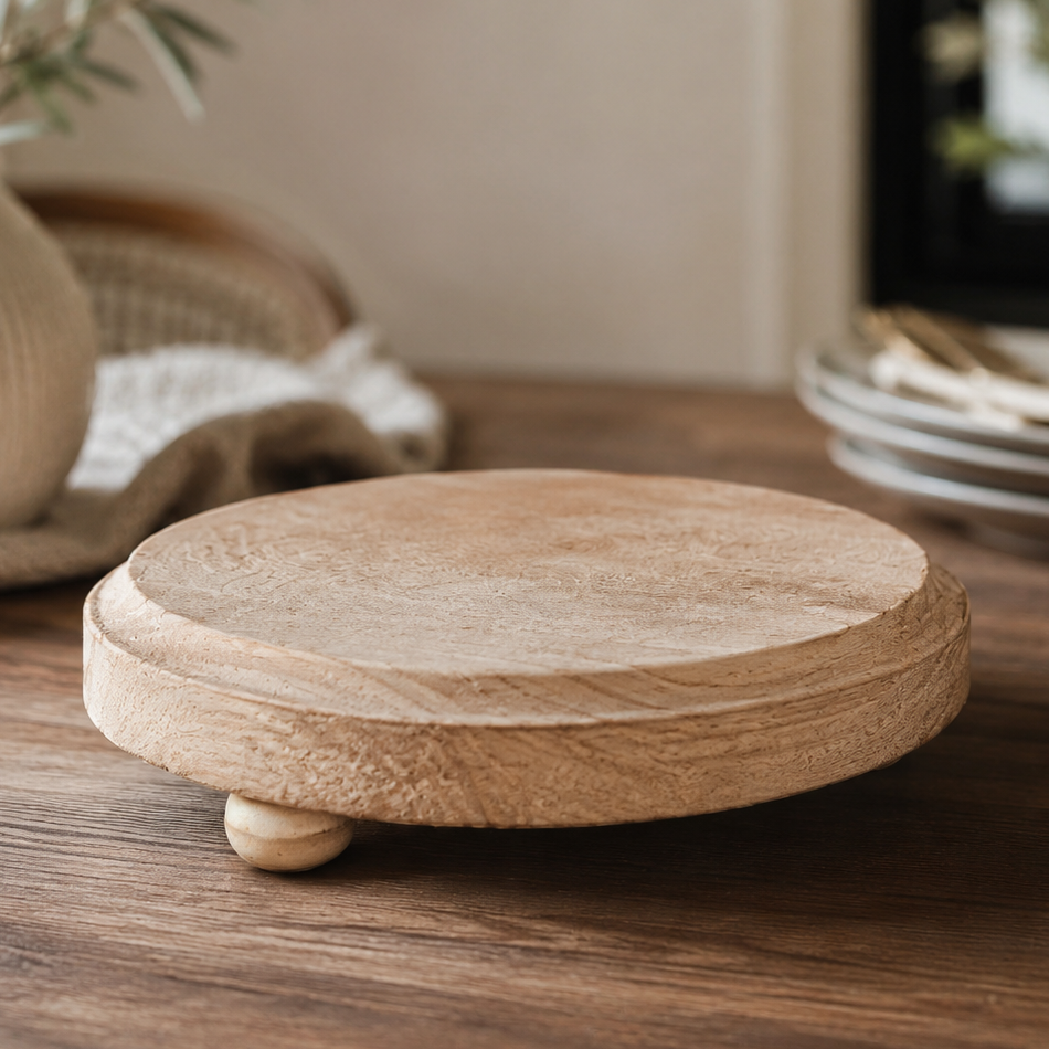 Rustic Farmhouse Wood Pedestal Stand